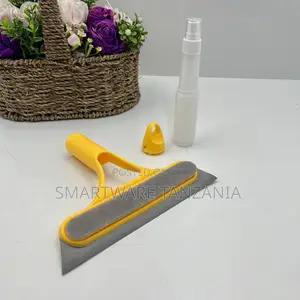 Window Squeegee Cleaner Yellow Rubber Blade Spray Bottle