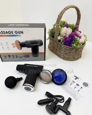 Massage Gun Hot Cold Compress 6 Heads Rechargeable Black