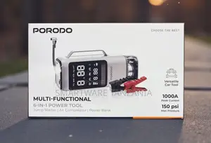 Porodo 6-in-1 Jump Starter Air Compressor Power Bank 1000a