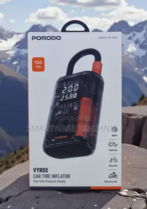 Porodo Vyrox 150 Psi Car Tyre Inflator Real-time Display
