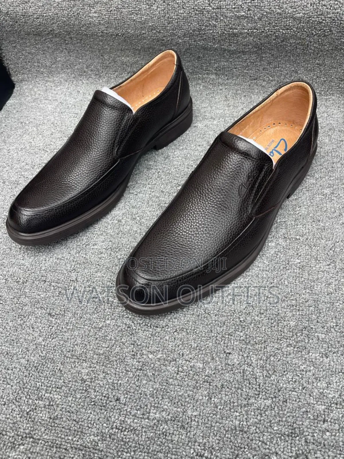 Men's Leather Shoes One Colour Nice Black Very Original