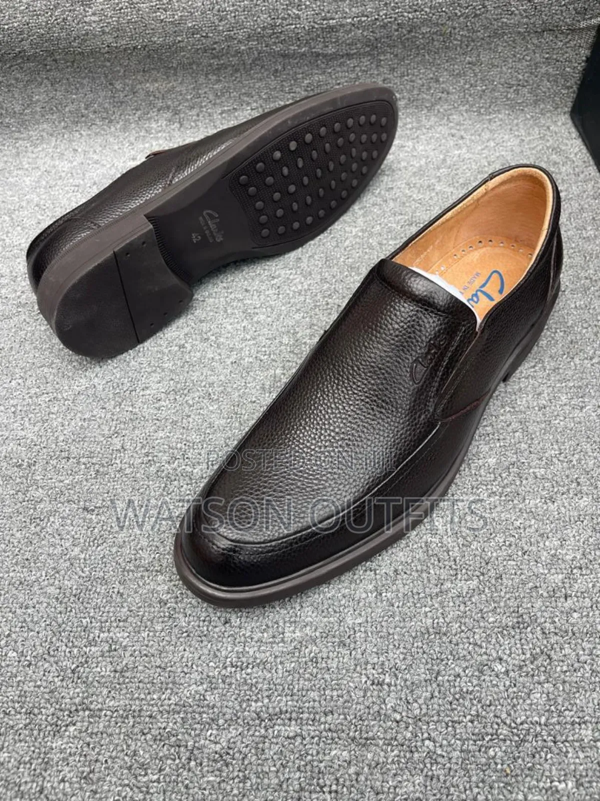 Men's Leather Shoes One Colour Nice Black Very Original
