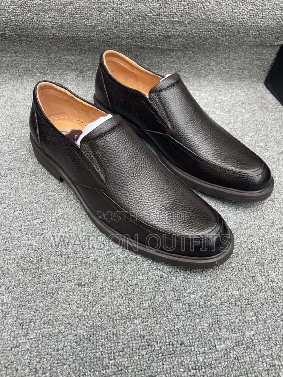 Men's Leather Shoes One Colour Nice Black Very Original