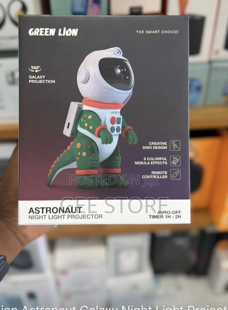 Green Lion Astronaut Galaxy Night Light Projector -