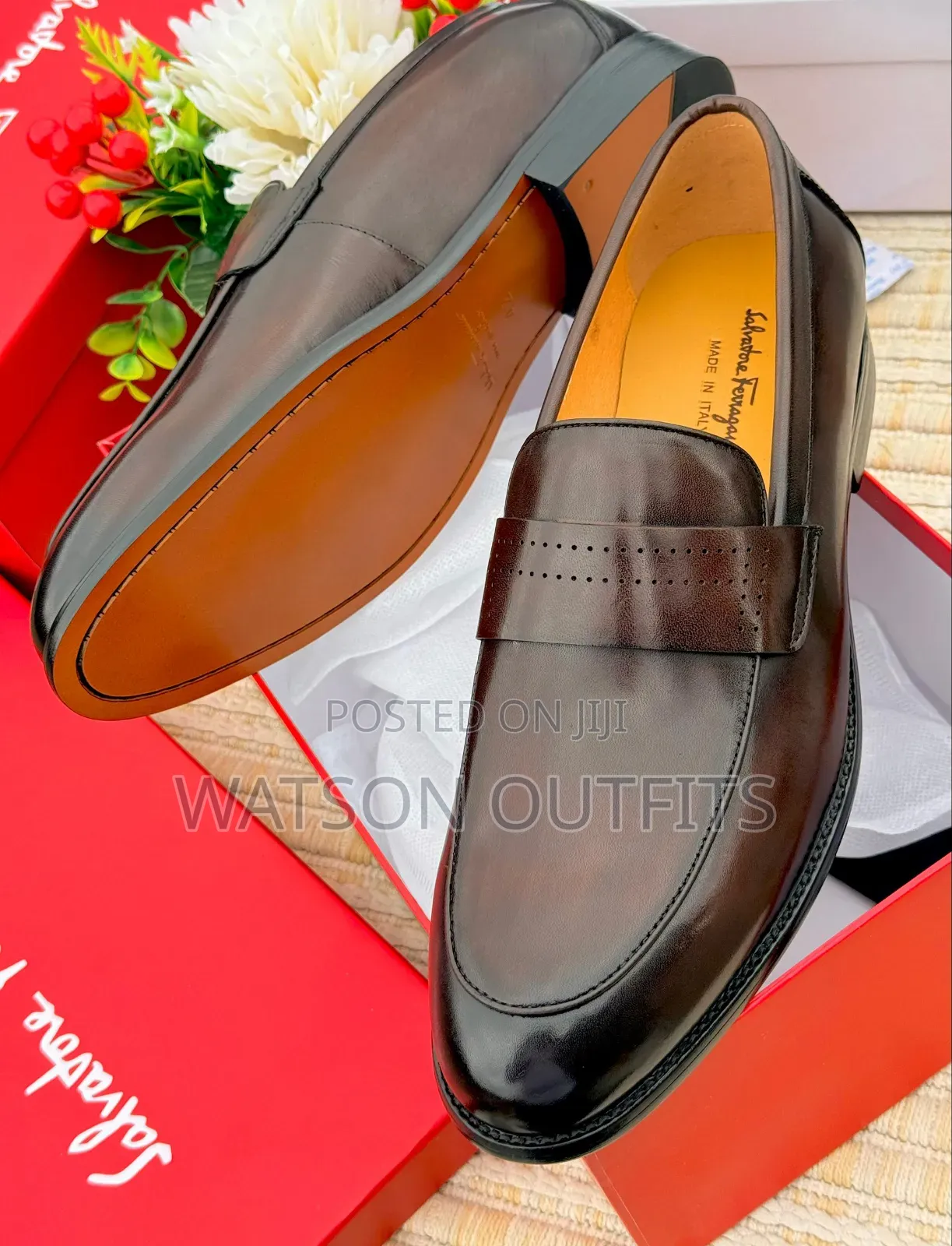 Salvatore Feragamo Brand Men's Genuine Leather Shoes Originally Nice