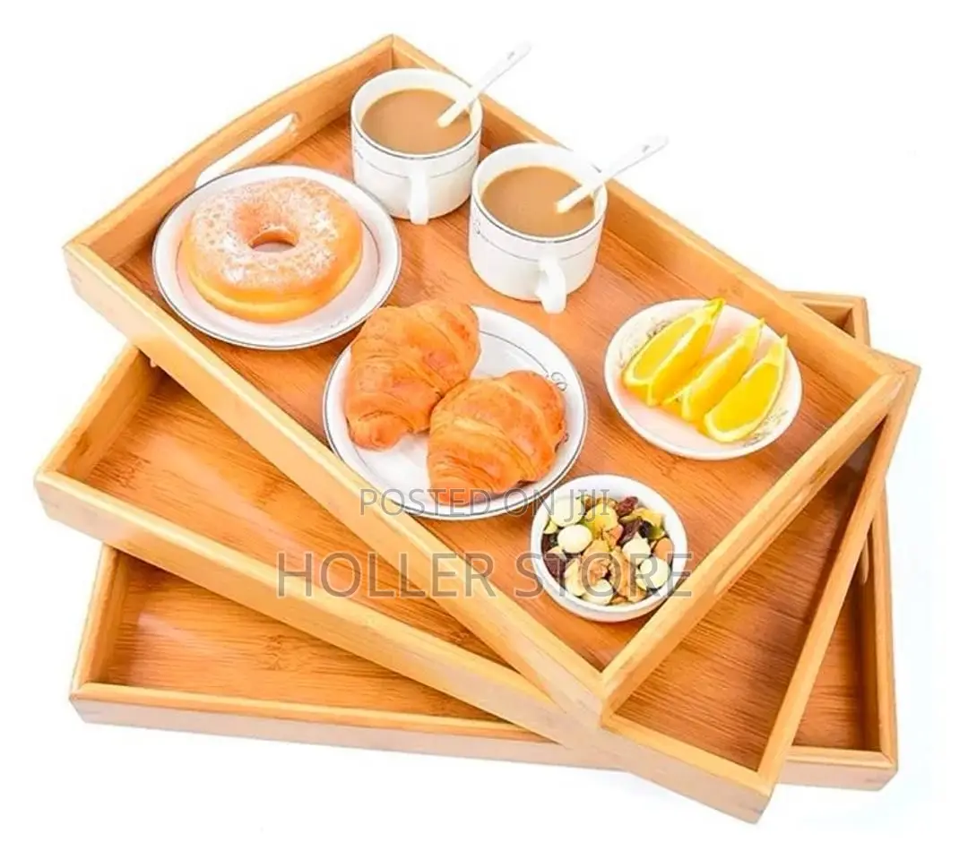 Bamboo Trays Set ( 3 Pieces )