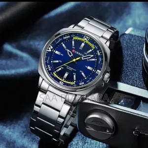 Curren 8455 Mens Fashion Watch Silver and Blue