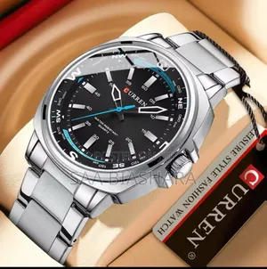 Curren 8455 Men's Fashion Watch Silver and Black