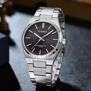 Curren 8439 Men's Quartz Fashion Watch Silver and Black