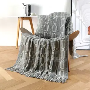 Luxury Sofa Throw Blanket With Matching Cushion – Modern Design