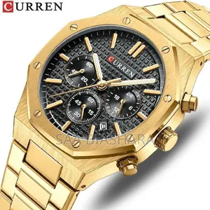 New Curren 8440 Men's Watch Gold and Black