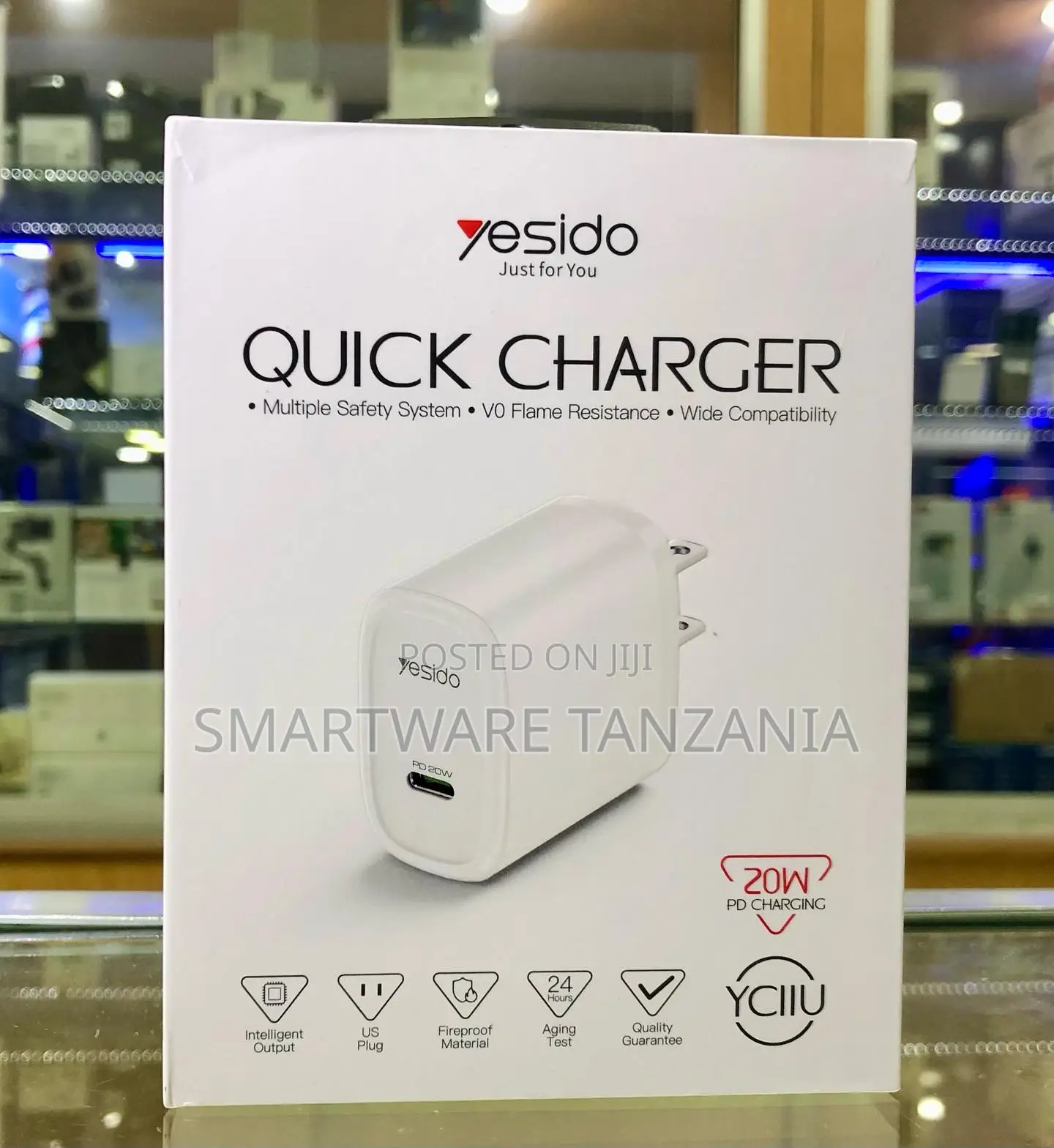 Yesido Yc11u 20w Pd Usb-c Quick Charger Fireproof V0