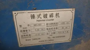 Hammer Crusher/Hammer Mill 5-20
T/H
0-15
Brand: Chenl An