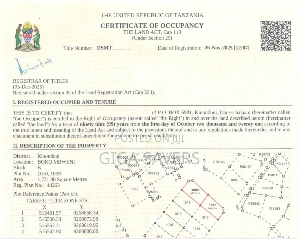 Kiwanja Kikubwa Mbweni - 1,721sqm