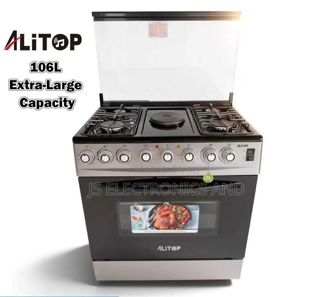Alitop Jiko La Kisasa Size 60x90cm Plate Tatu Gas,Plate Mmoja Na Oven.