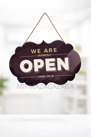 Open Hanging Wooden Sign Vibao Vya We Are Open