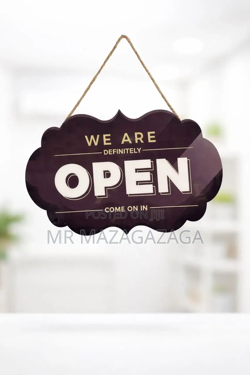 Open Hanging Wooden Sign Vibao Vya We Are Open