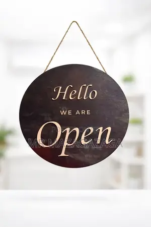 Open Hanging Wooden Sign Vibao Vya We Are Open