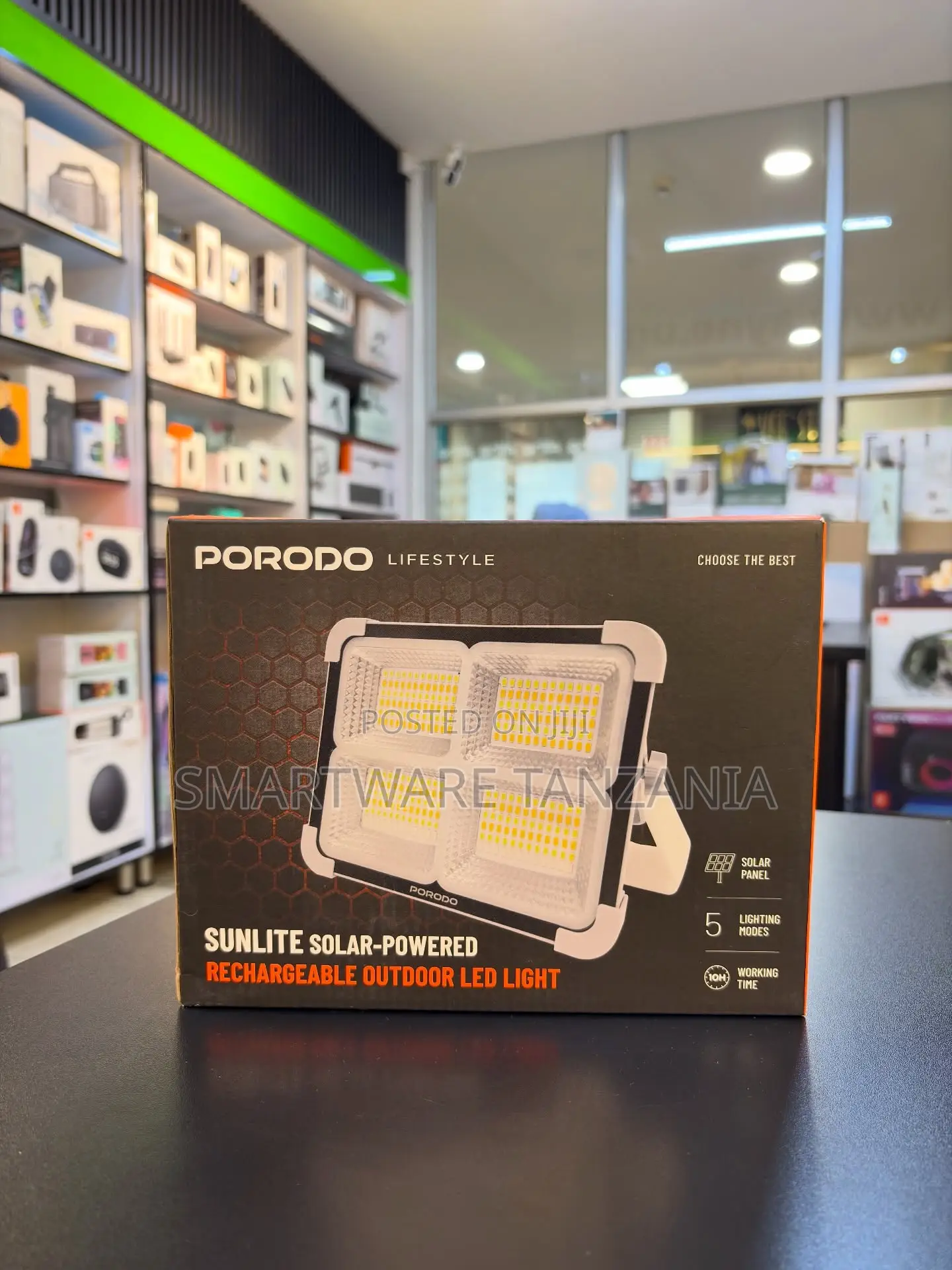 Porodo Sunlite Solar Rechargeable Outdoor Led Light 10hr