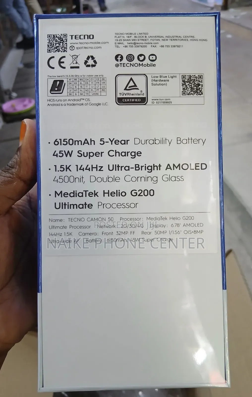 New Tecno Camon 50 256 GB Black