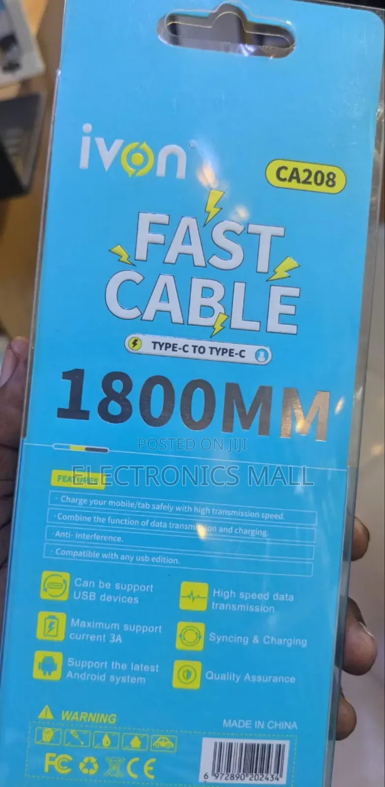 Ivon Ca208 Type-C to Type-C 2m Fast Cable6
