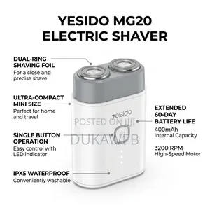 Yesido Mg20 Electric Shaver – Mini Type‐C Rechargeable