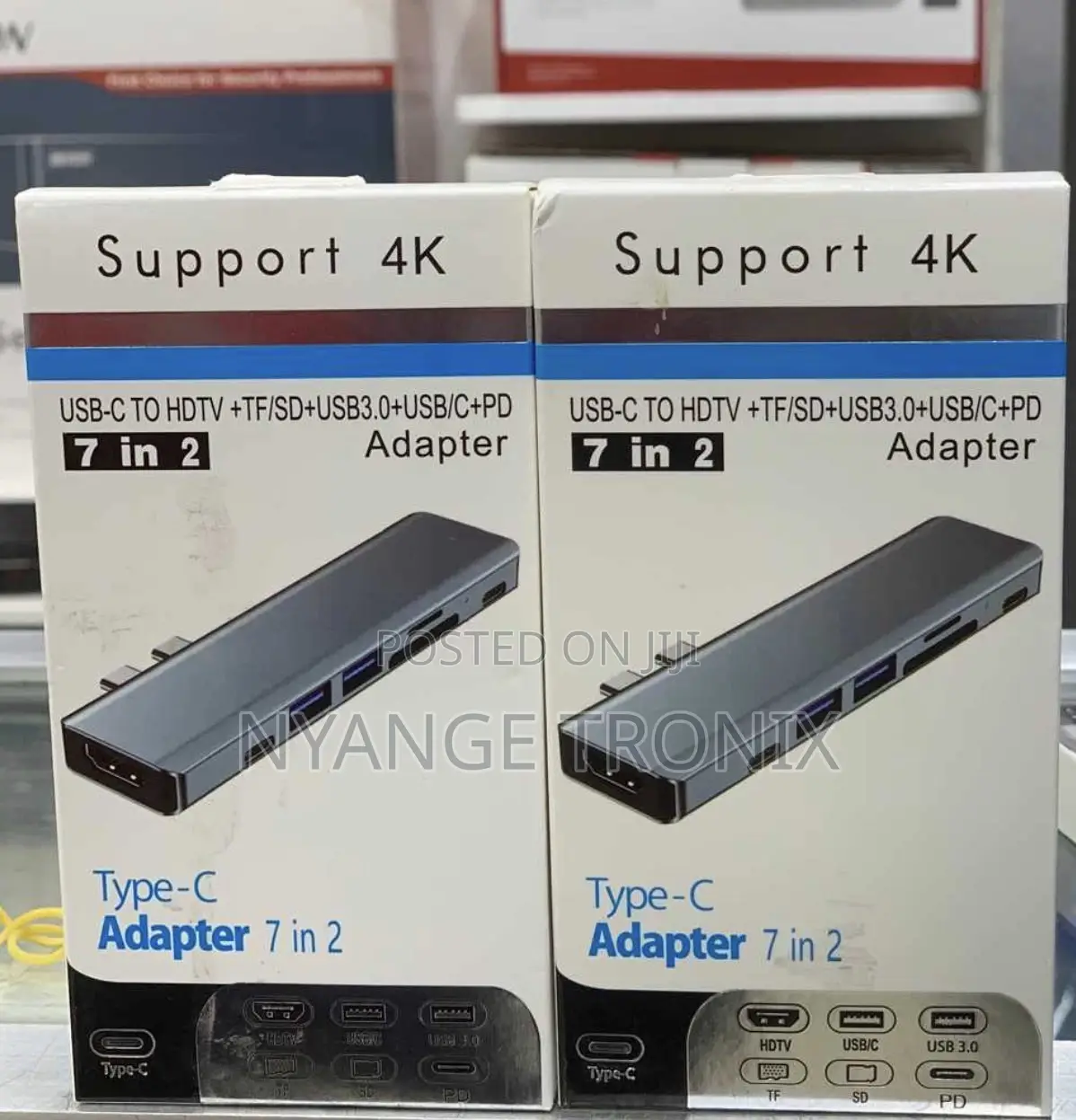 Type C Adapter 7 in 2 (Usb-C to HDTV +Tf/Sd+Usb3.0+Usb/C+Pd )