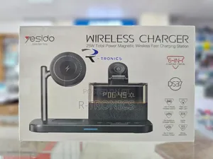 Yesido 6-in-1 15w Fast Charging Led Display Desktop Wireless Charger