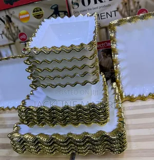 Gold Dinner Set 18pcs Nzuri Sana Nzito Na Kubwa