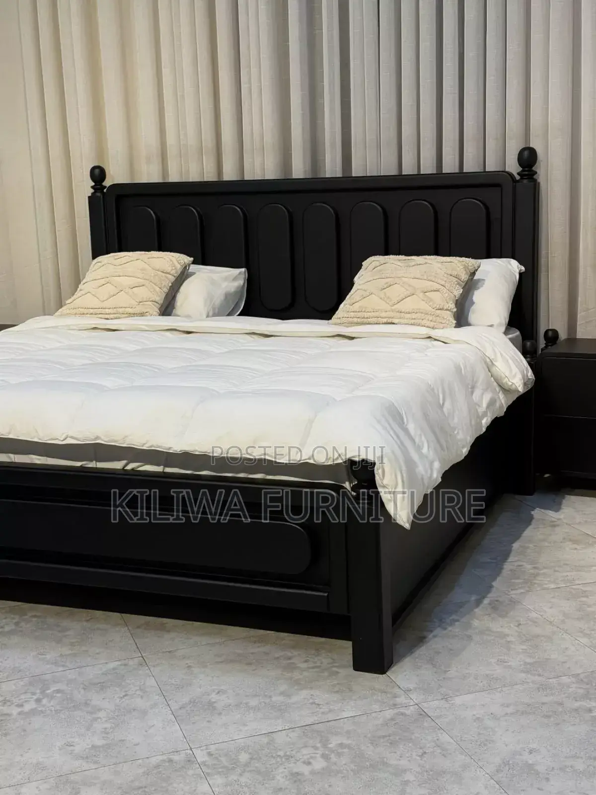 Kitanda Cha Mbao 5 6 Imara Sana Na Bedsides Zake