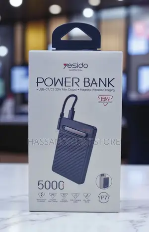 Yesido Yp77 5000mah Magnetic Wireless Charging Phone Power Bank