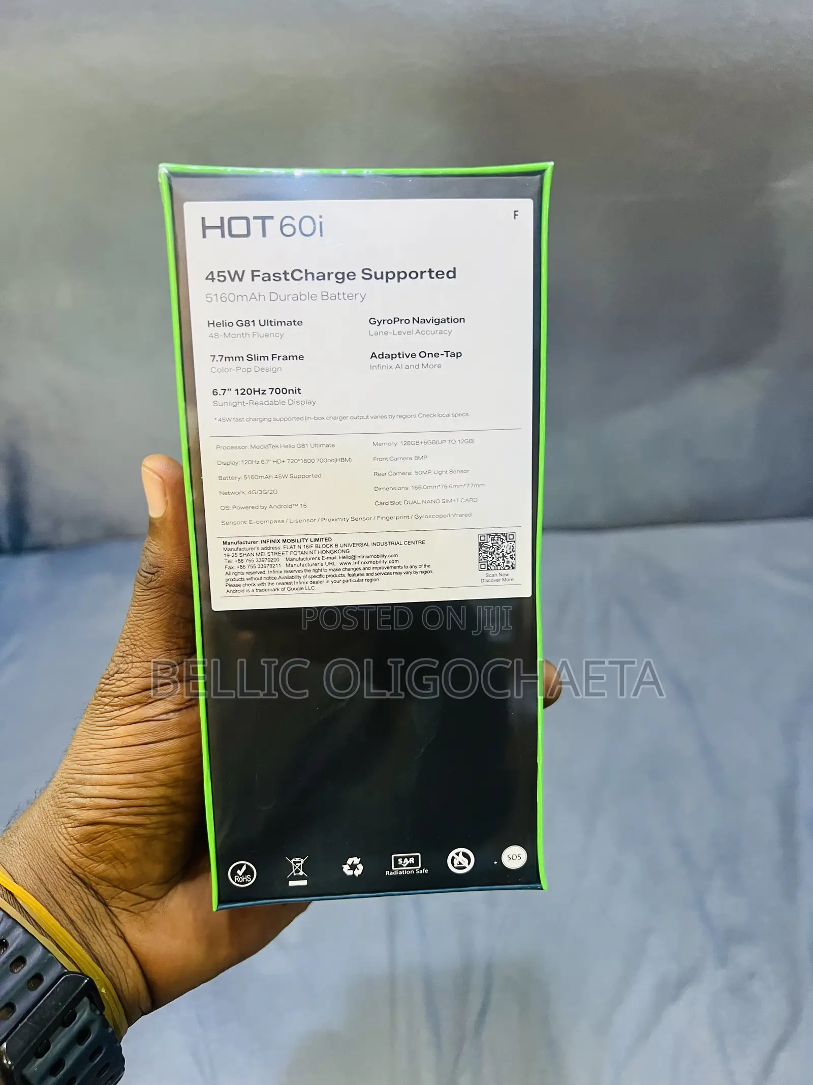 New Infinix Hot 60i 128 GB Silver