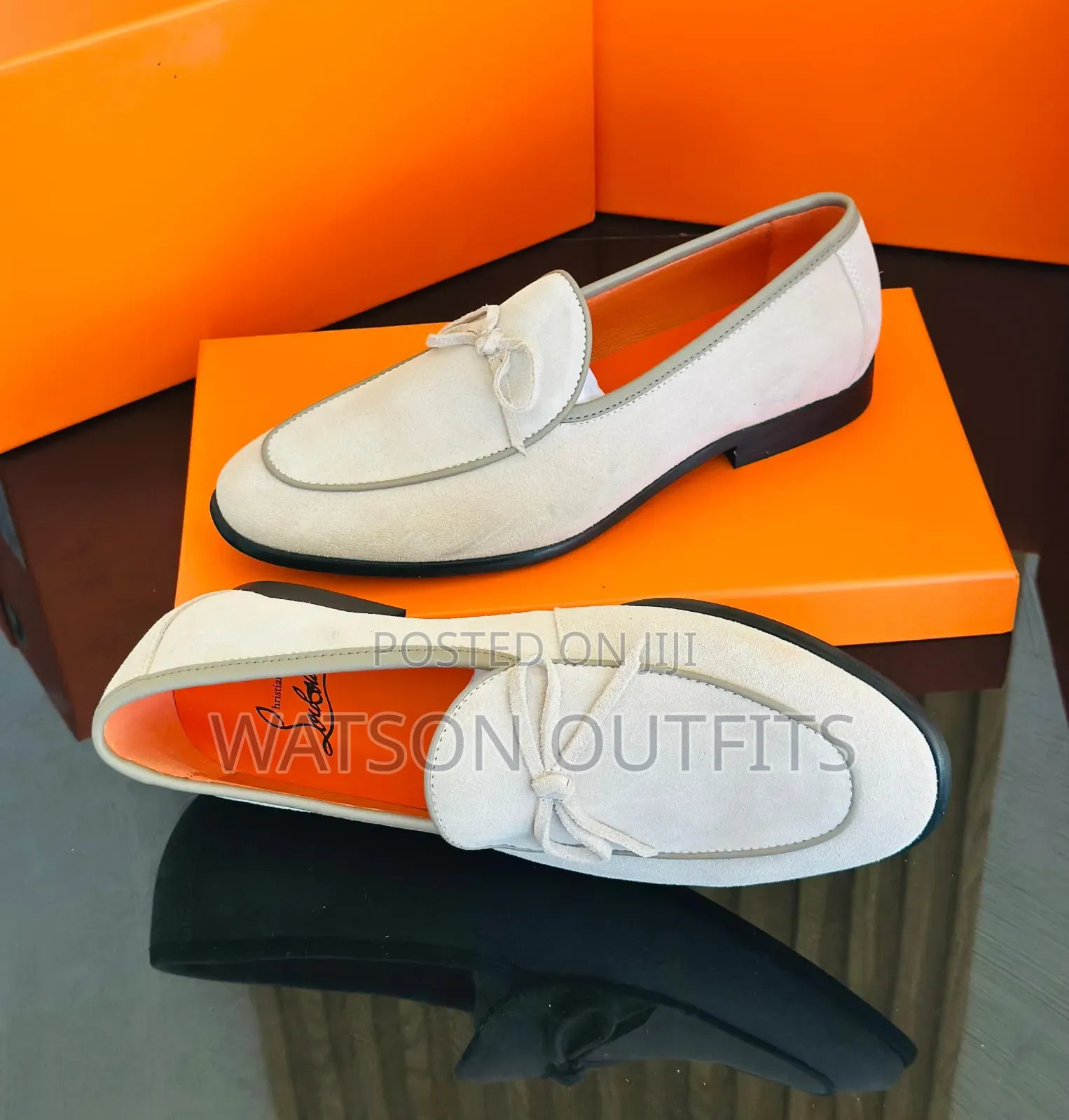 Christian Louboutin Brand Men's Leather Loafer Shoes Original