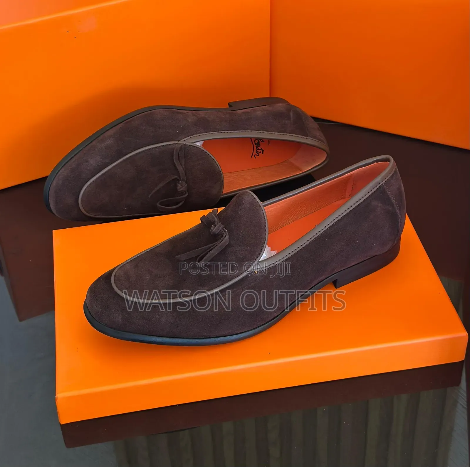 Christian Louboutin Brand Men's Leather Loafer Shoes Original