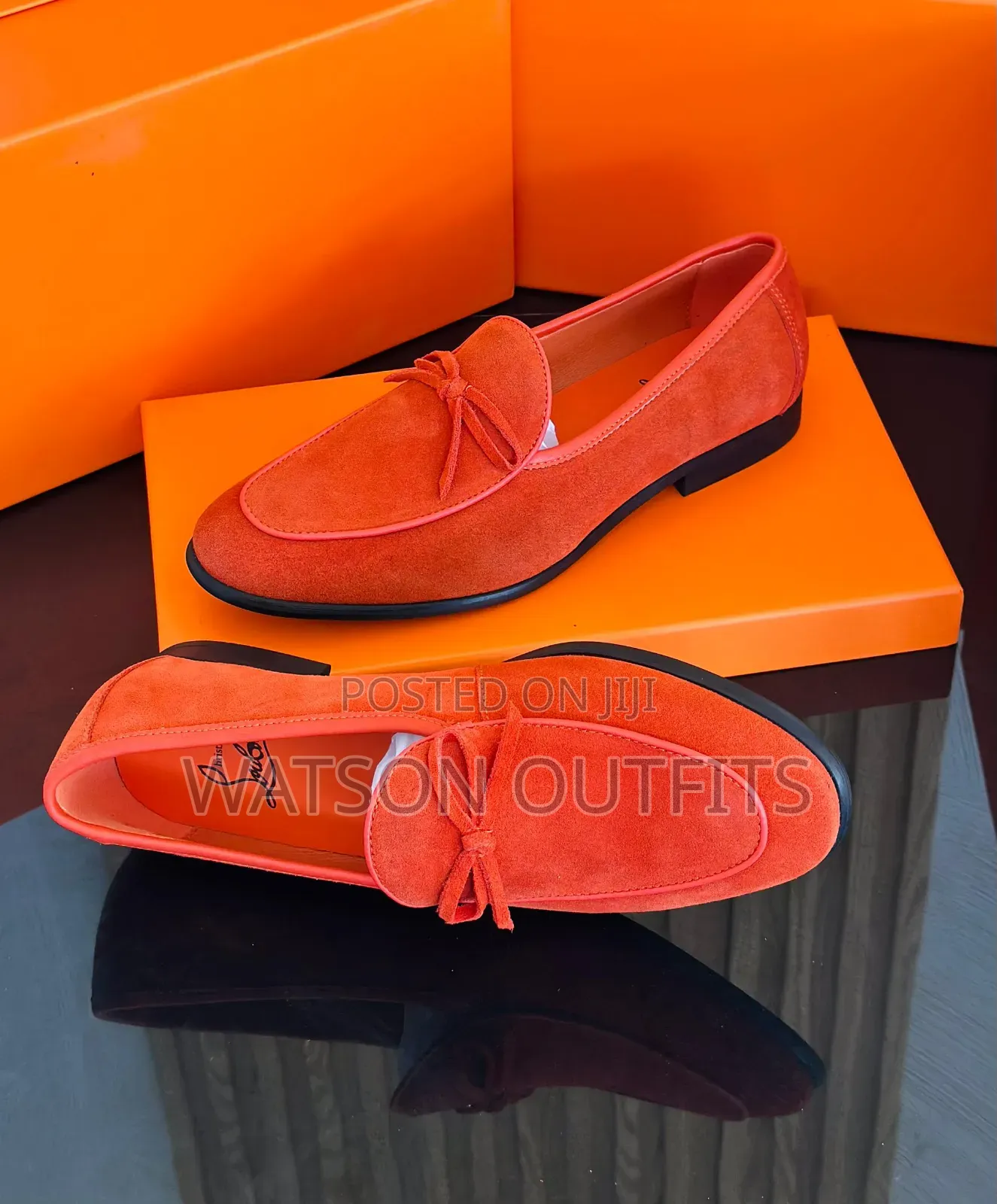 Christian Louboutin Brand Men's Leather Loafer Shoes Original