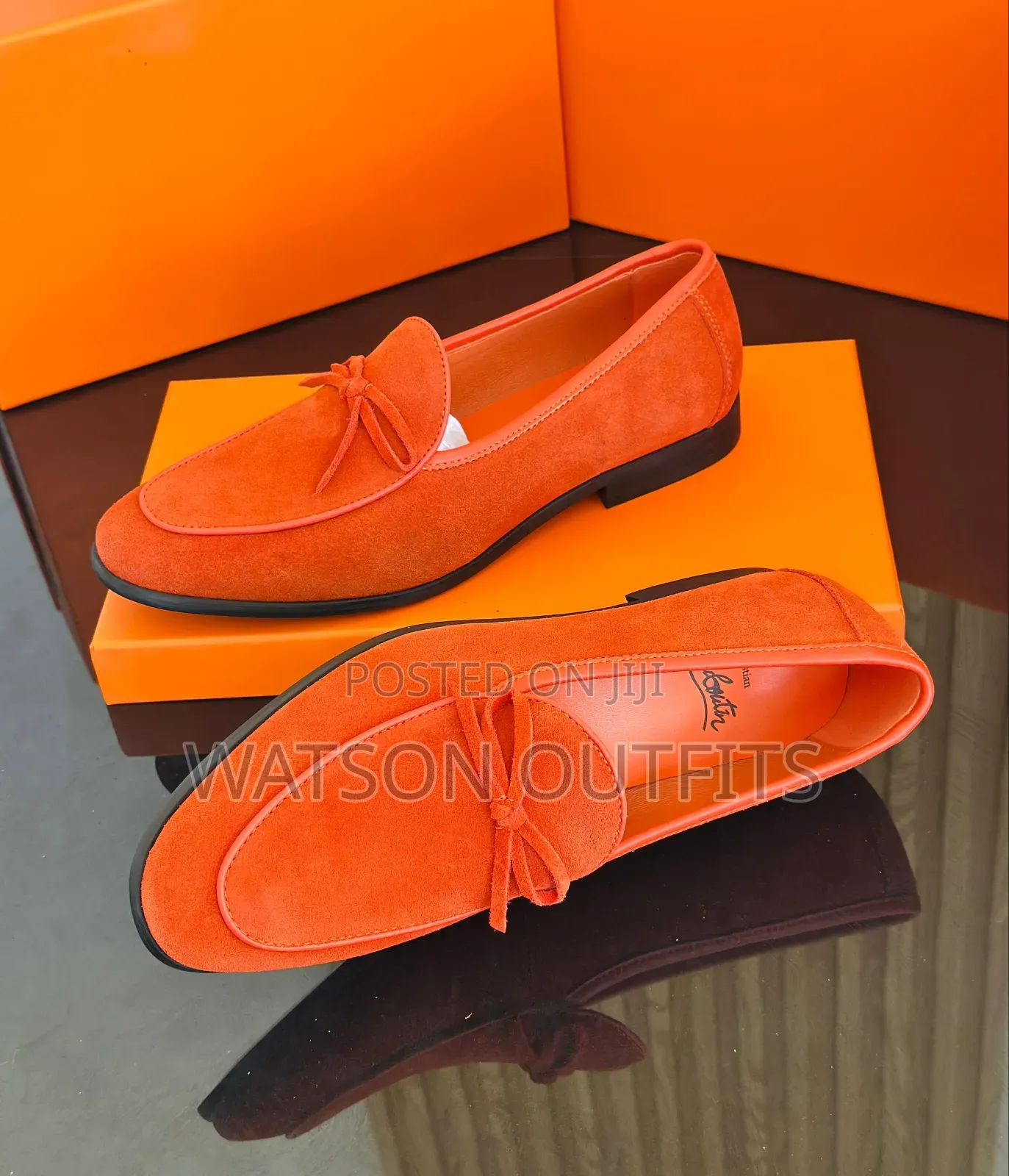 Christian Louboutin Brand Men's Leather Loafer Shoes Original