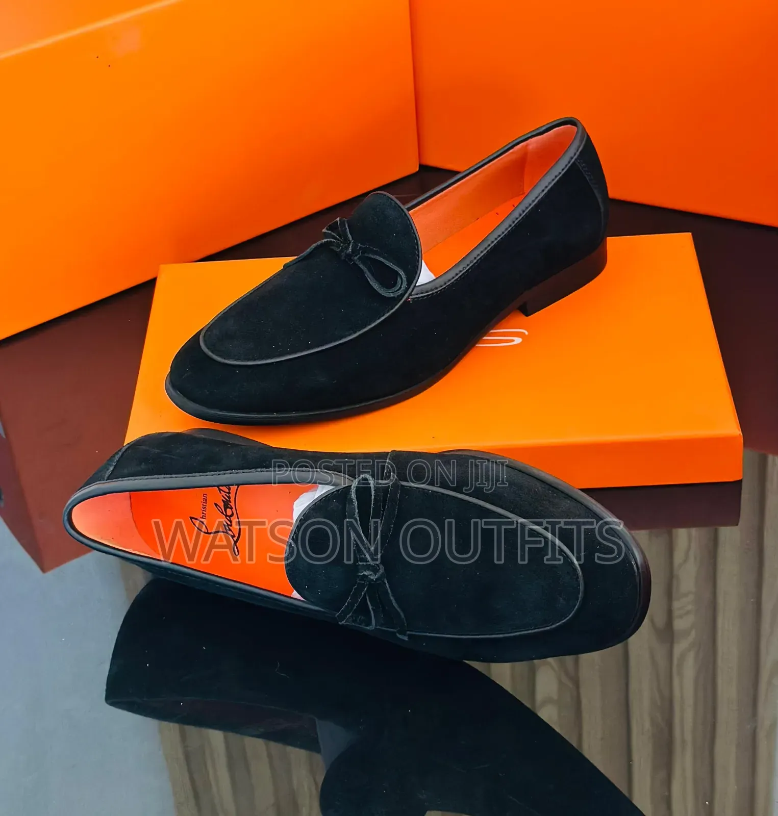 Christian Louboutin Brand Men's Leather Loafer Shoes Original