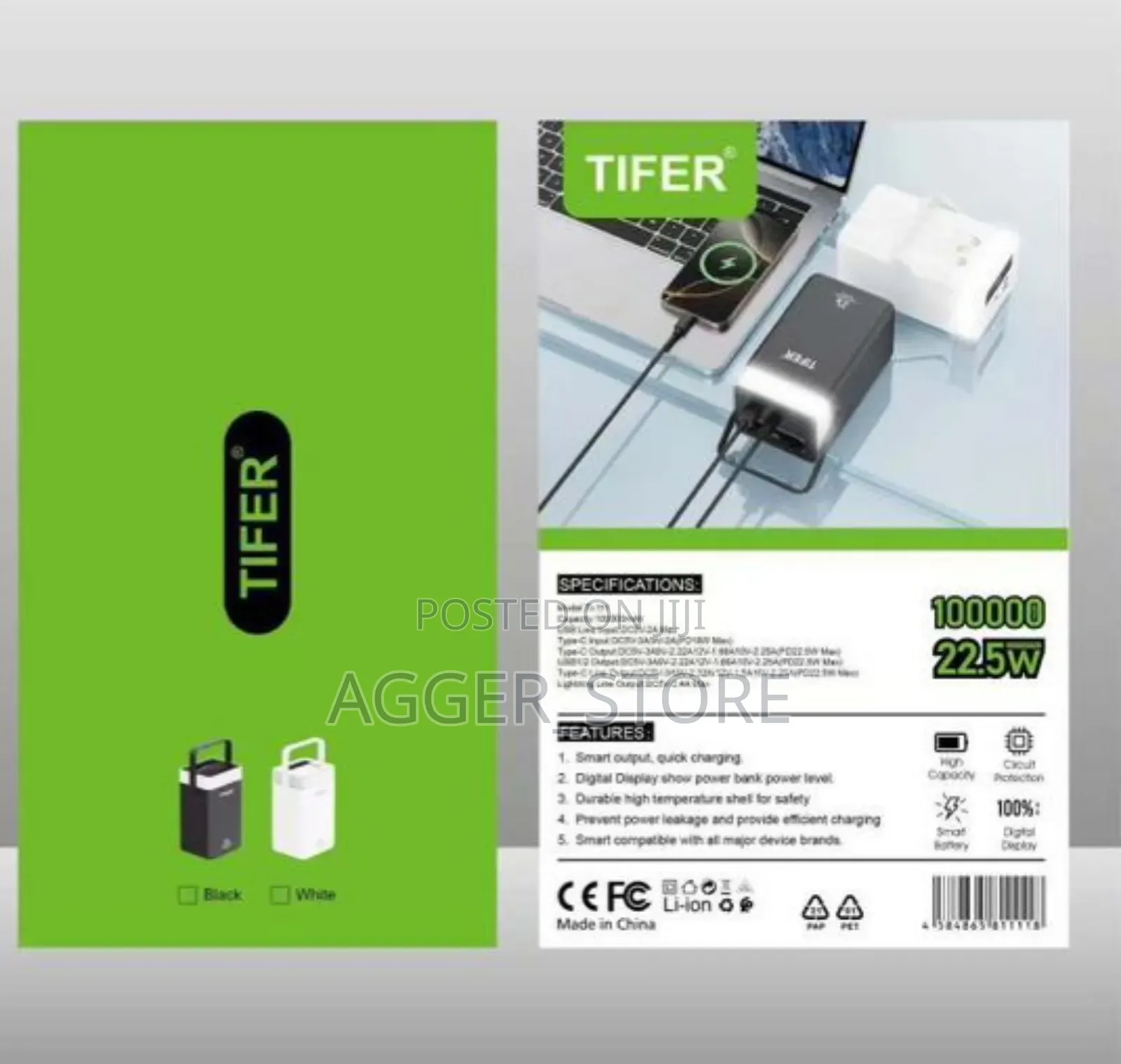 Tifer 100000mah Ti-111 Led Display Powerbank