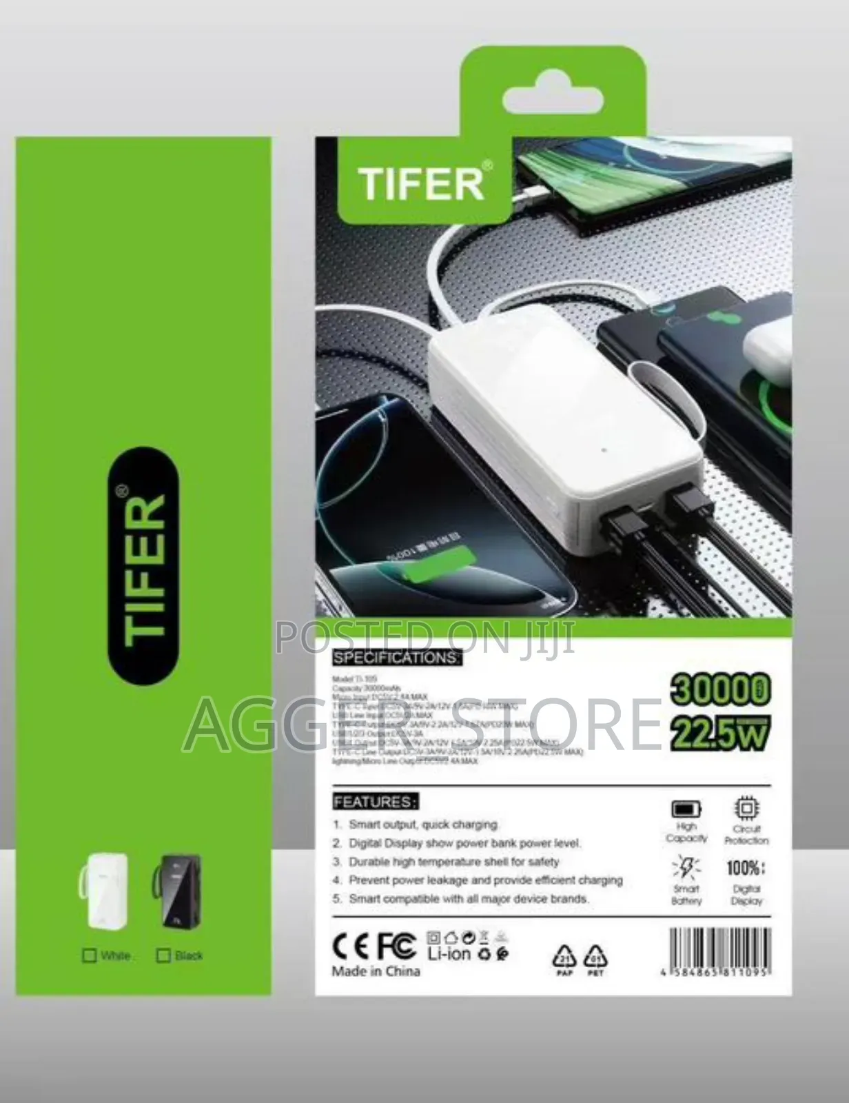 Tifer 30000mah Led Display Powerbank