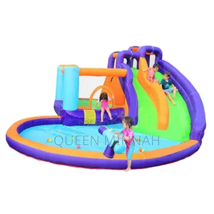 Kids Inflatable Water Slide Bounce House With Pool Outdoor