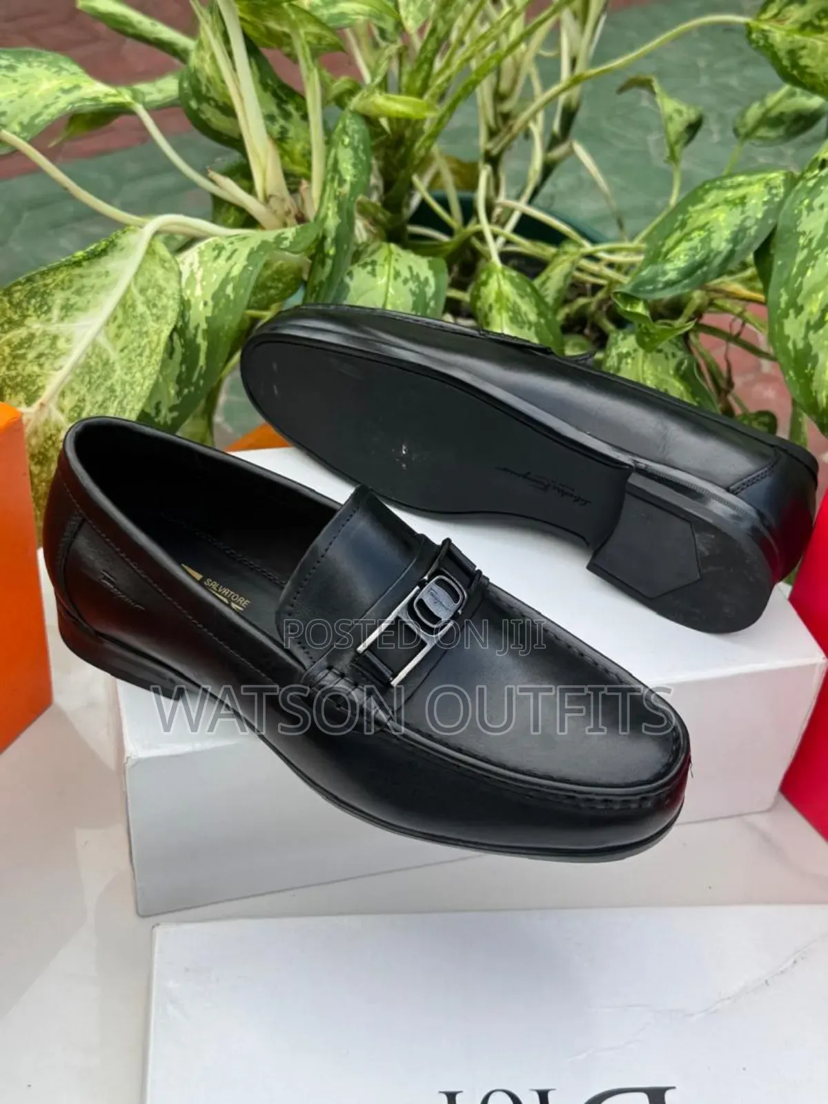 Salvatore Feragamo Brand Men's Leather Loafer Shoes or Mocca Original