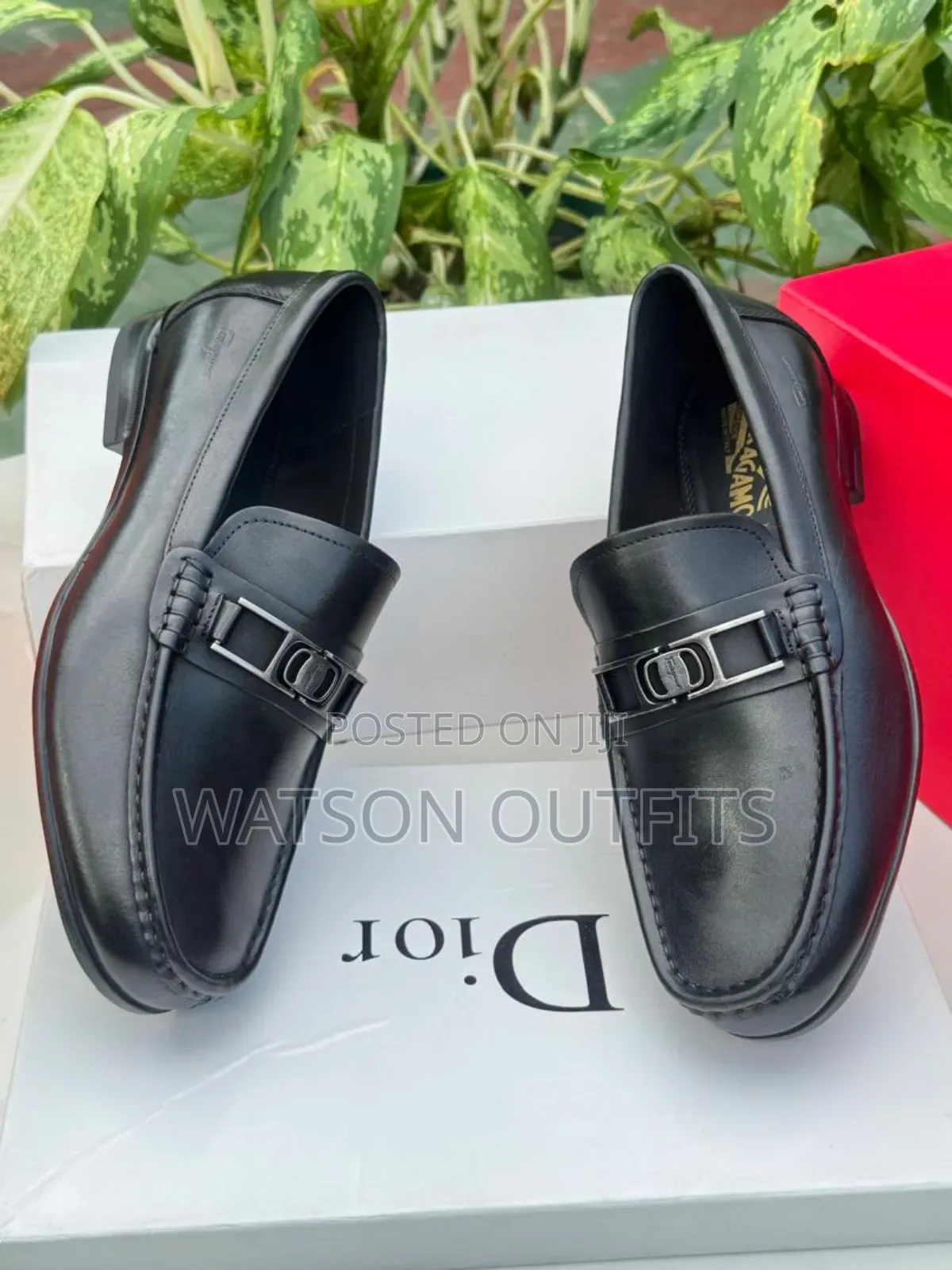 Salvatore Feragamo Brand Men's Leather Loafer Shoes or Mocca Original