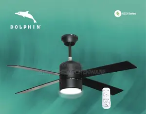 Dolphin Decorative Ceiling Fan With Remote and Led Light 48" 4 Blades