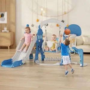 6 in 1 Combination Set Slide and Swing(Basketball,Football Ringtoss)