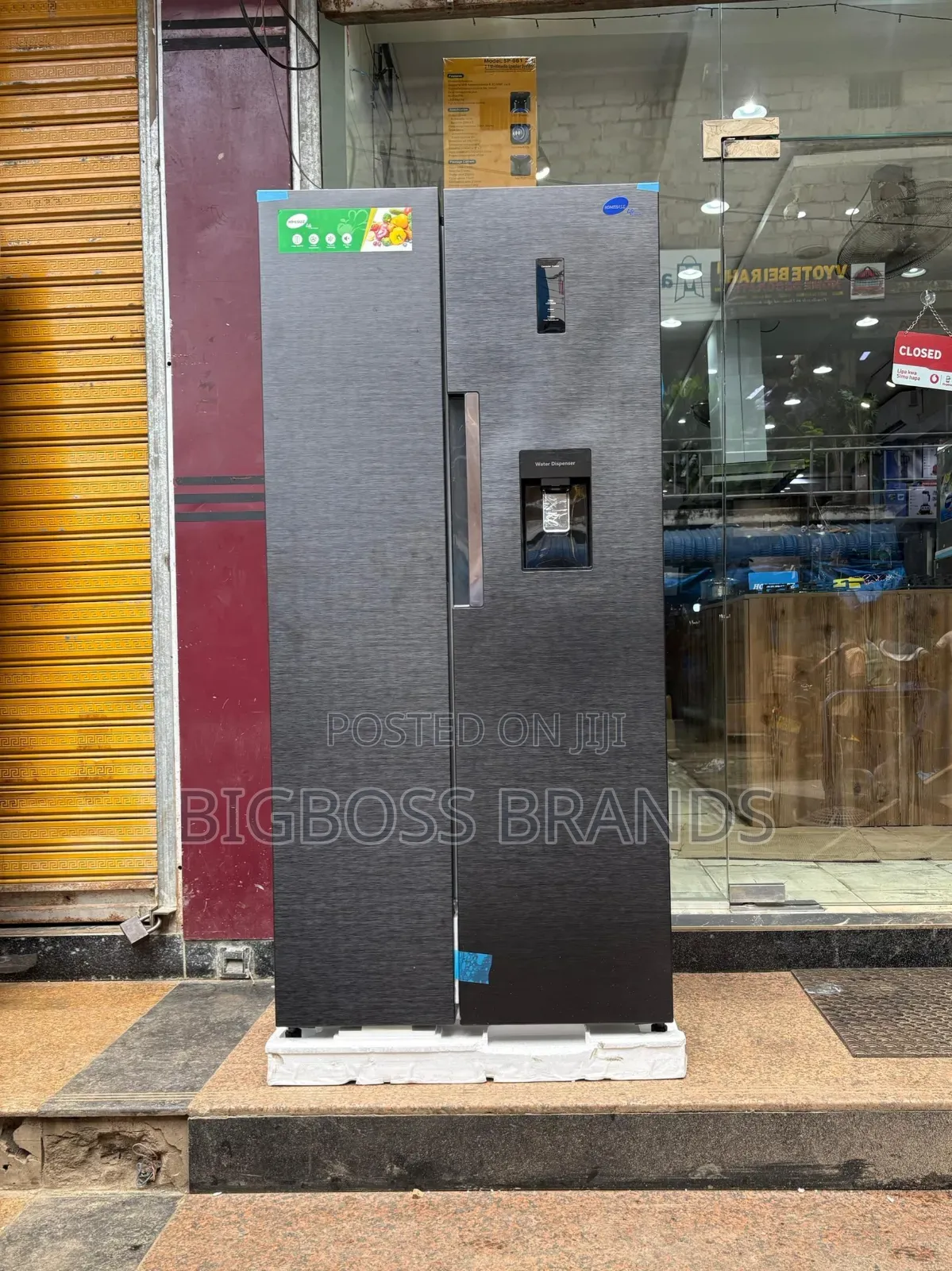 Homebase Side by Side Fridge 444 Liters [ Hb-520wd]