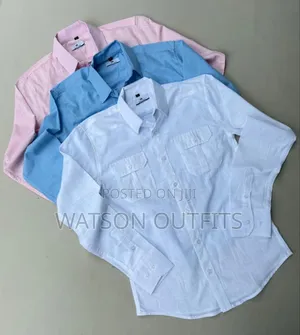 Men's New Shirts Pure Linen Materials Quality Men's Dress Shirts