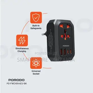 Porodo Fwc044 Universal Ac Adapter 20w Pd Multi-device Uk Plug