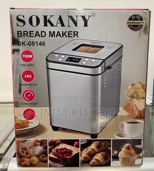 Sokany Bread Maker 1kg, 3 Bread Size