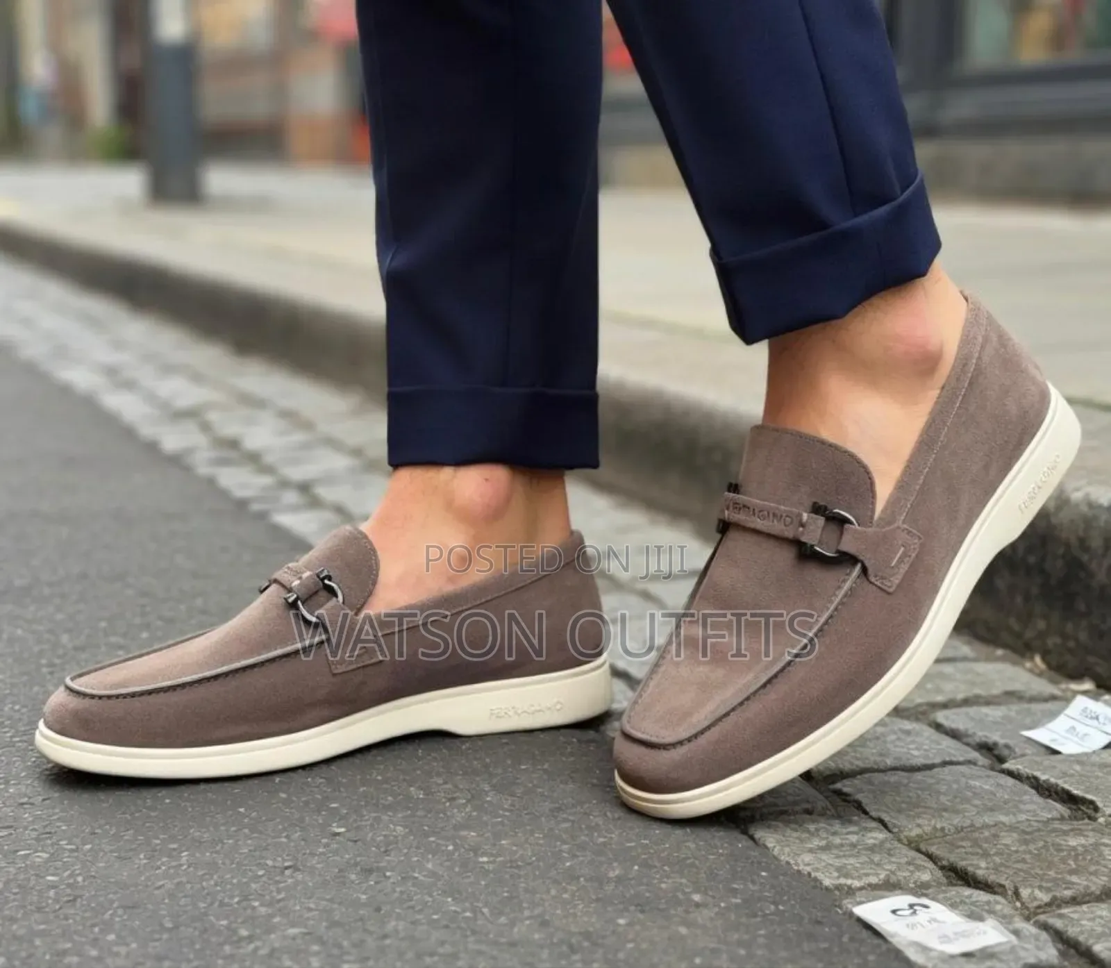 Feragamo Brand Italy Made Men's Leather Shoes