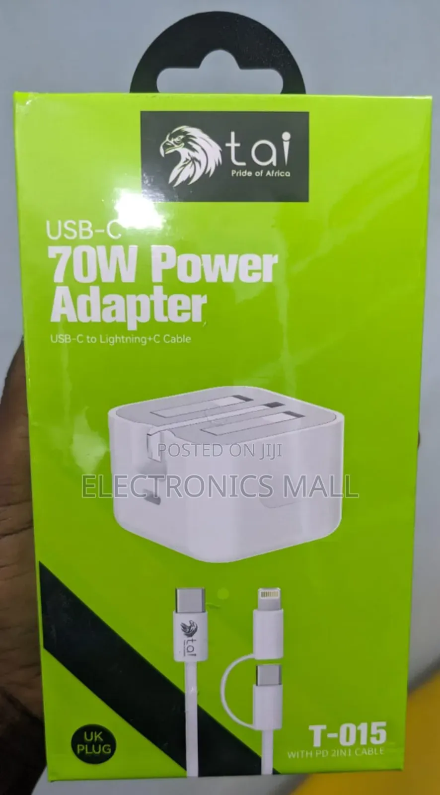 Tai T-015 With Pd 2in1 Cable Usb -C to Lightning 70w Power Adapter